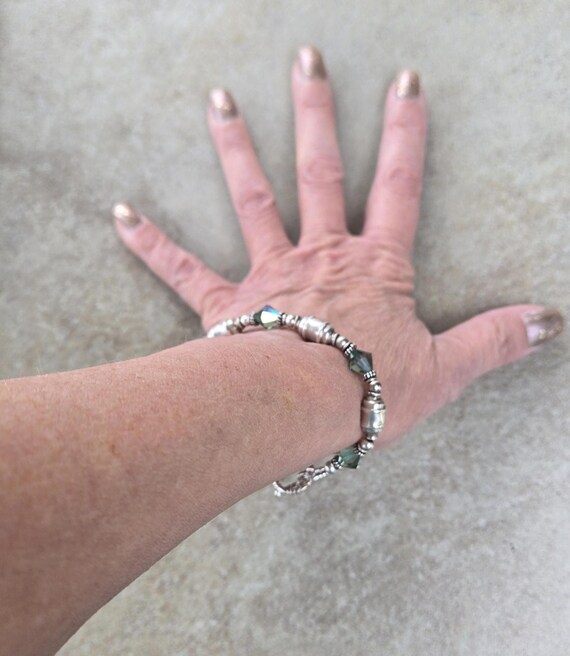 Swarovski Crystal Sterling Silver Bracelet: Bali Sterling  display picture 1