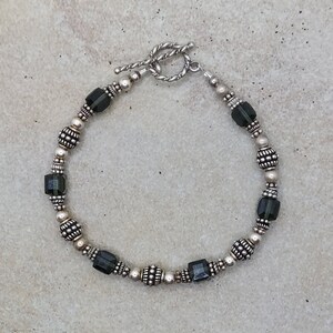 Swarovski-kubusarmband: sterlingzilveren Bali-schakelarmband