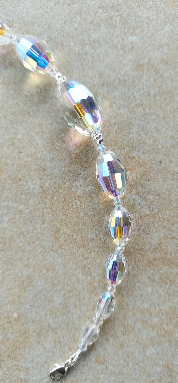 Sterling Silver Swarovski Aurora Borealis Bracele… - image 5