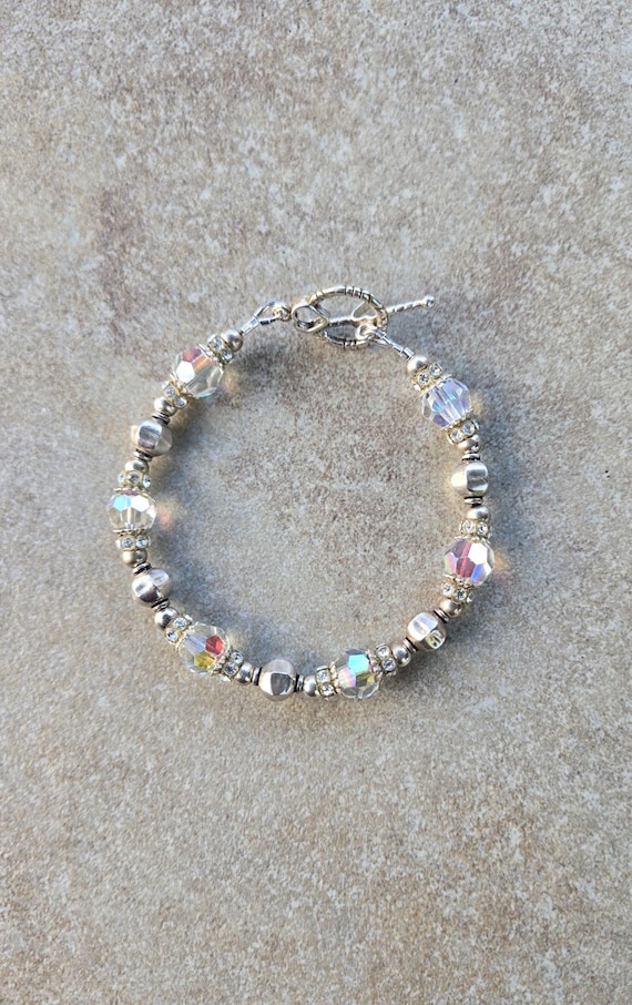 Bali Sterling Silver Swarovski Crystal Bracelet: Handmade  display picture 1