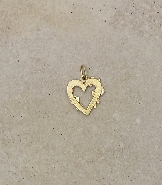 Vintage 14k Gold Heart Pendant, 14K Tri Gold Hear… - image 5