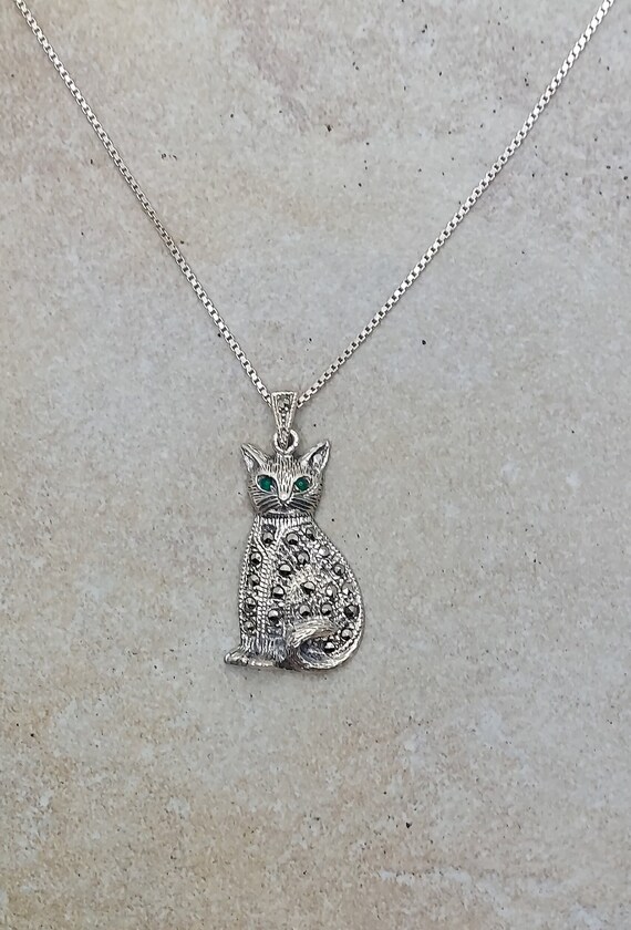Vintage marcasite cat Gem