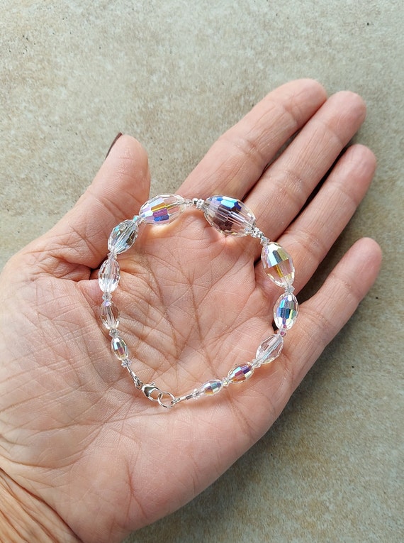 Sterling Silver Swarovski Aurora Borealis Bracele… - image 3