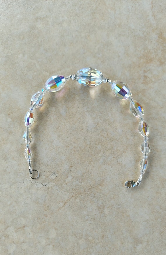 Sterling Silver Swarovski Aurora Borealis Bracele… - image 4