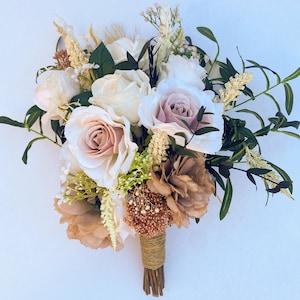 Wedding Bouquet, Wedding Flowers, Bride Bouquet, Wedding, Roses, Olive Branches and Various Other Flowers and Greenery