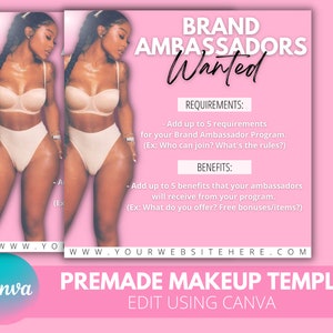 DIY Brand Ambassador Flyer, Branding Flyer, Canva Flyer, Brand Ambassdor, Premade Flyer