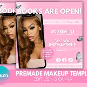 DIY Booking Flyer, Hair Flyer, Canva Flyer, Premade Flyer, Appointment Available Flyer
