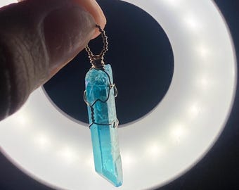 Magic Blue Quartz Necklace - Etsy UK