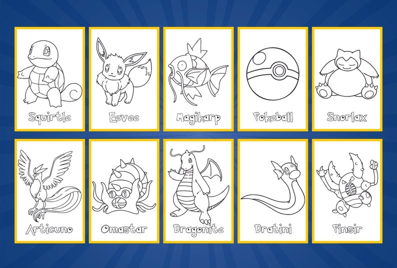 150+ Pokemon Printable Coloring Pages, Digital Download, A4 Format for Childrens Creativity, Kid Coloring Pages, Pikachu, JPEG, PNG, PDF, pokemon coloring page, pokemon coloring sheets, coloring book pages pokemon, coloring book pages pokemon,