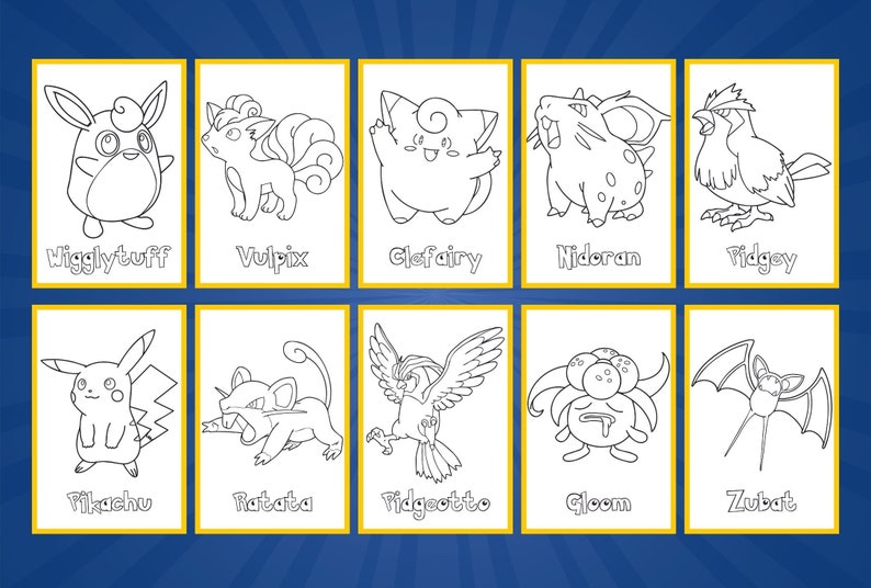 150+ Pokemon Printable Coloring Pages, Digital Download, A4 Format for Childrens Creativity, Kid Coloring Pages, Pikachu, JPEG, PNG, PDF, pokemon coloring page, pokemon coloring sheets, coloring book pages pokemon, coloring book pages pokemon,