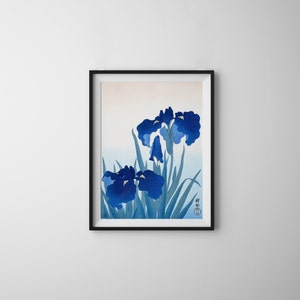 Japanese Flower Art Prints, Ohara Koson Print, Iris Flowers Print, Flowers Prints, Japanese Art Print, Printable Wall Art, Instant Download