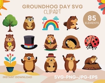 Clipart del Giorno della Marmotta – 85 file svg png jpg eps (download digitale)