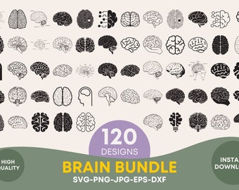 Sagome di anatomia cerebrale: pacchetto di clipart di neurologia (download digitale)