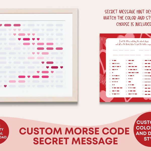 Personalized Morse Code Secret Messages: Customizable Digital Design for Unique Gifting, Elegance in Secrecy - Digital Download