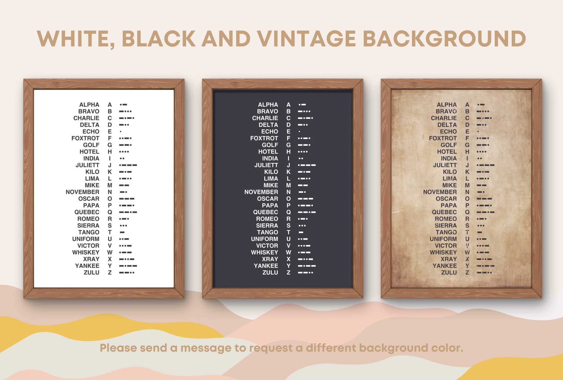 Morse Code Phonetic Alphabet Printable Art (digital Download) - Etsy