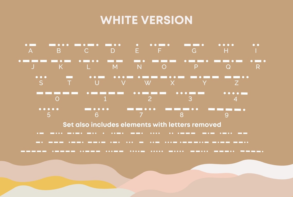 Morse Code Alphabet and Numbers SVG PNG Dxf Eps JPG International Morse