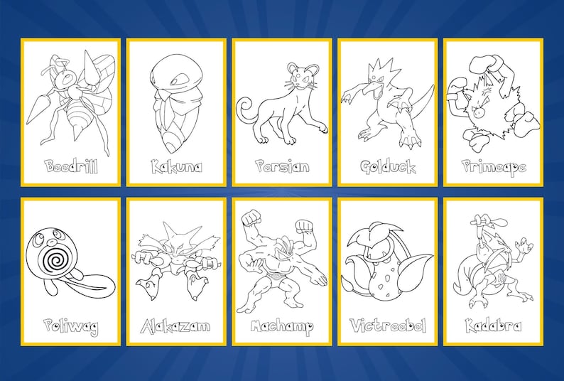 150+ Pokemon Printable Coloring Pages, Digital Download, A4 Format for Childrens Creativity, Kid Coloring Pages, Pikachu, JPEG, PNG, PDF, pokemon coloring page, pokemon coloring sheets, coloring book pages pokemon, coloring book pages pokemon,