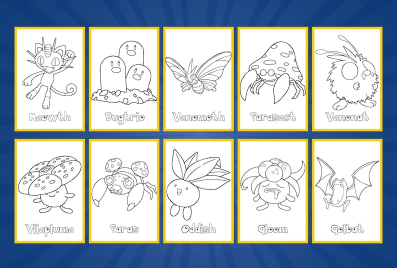 150+ Pokemon Printable Coloring Pages, Digital Download, A4 Format for Childrens Creativity, Kid Coloring Pages, Pikachu, JPEG, PNG, PDF, pokemon coloring page, pokemon coloring sheets, coloring book pages pokemon, coloring book pages pokemon,