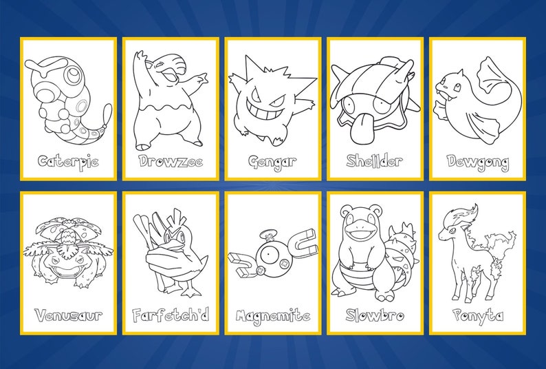 150+ Pokemon Printable Coloring Pages, Digital Download, A4 Format for Childrens Creativity, Kid Coloring Pages, Pikachu, JPEG, PNG, PDF, pokemon coloring page, pokemon coloring sheets, coloring book pages pokemon, coloring book pages pokemon,