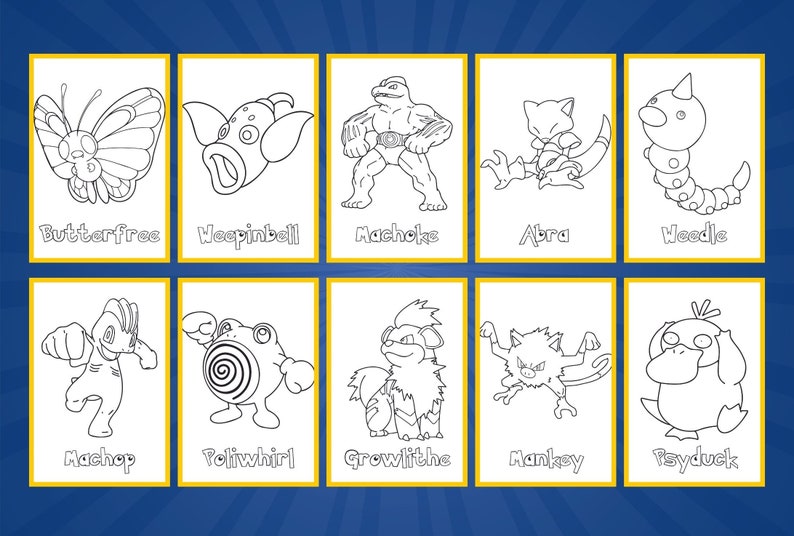 150+ Pokemon Printable Coloring Pages, Digital Download, A4 Format for Childrens Creativity, Kid Coloring Pages, Pikachu, JPEG, PNG, PDF, pokemon coloring page, pokemon coloring sheets, coloring book pages pokemon, coloring book pages pokemon,