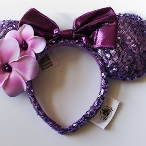 Aulani Resort Purple flower and bow headband ears Disney