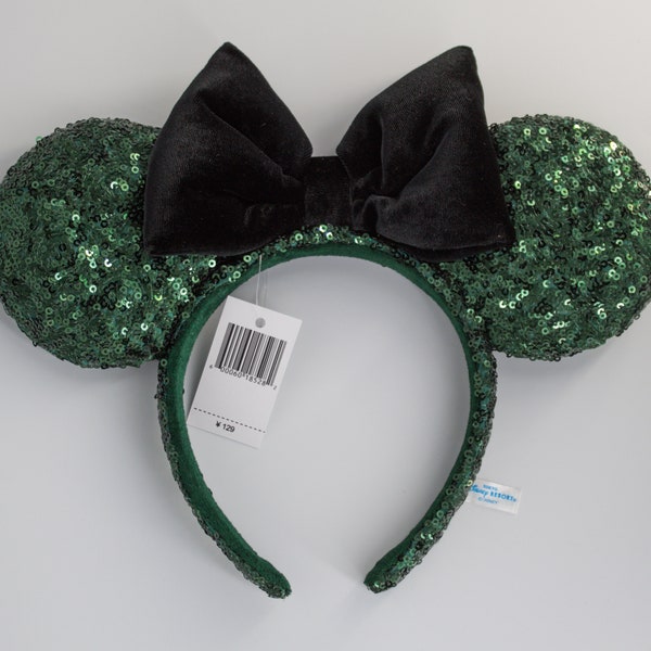Disney Emerald green with black bow Christmas/ Halloween