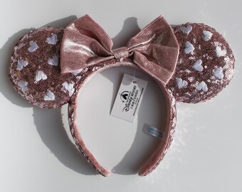 Rose Gold Headband hearts ears