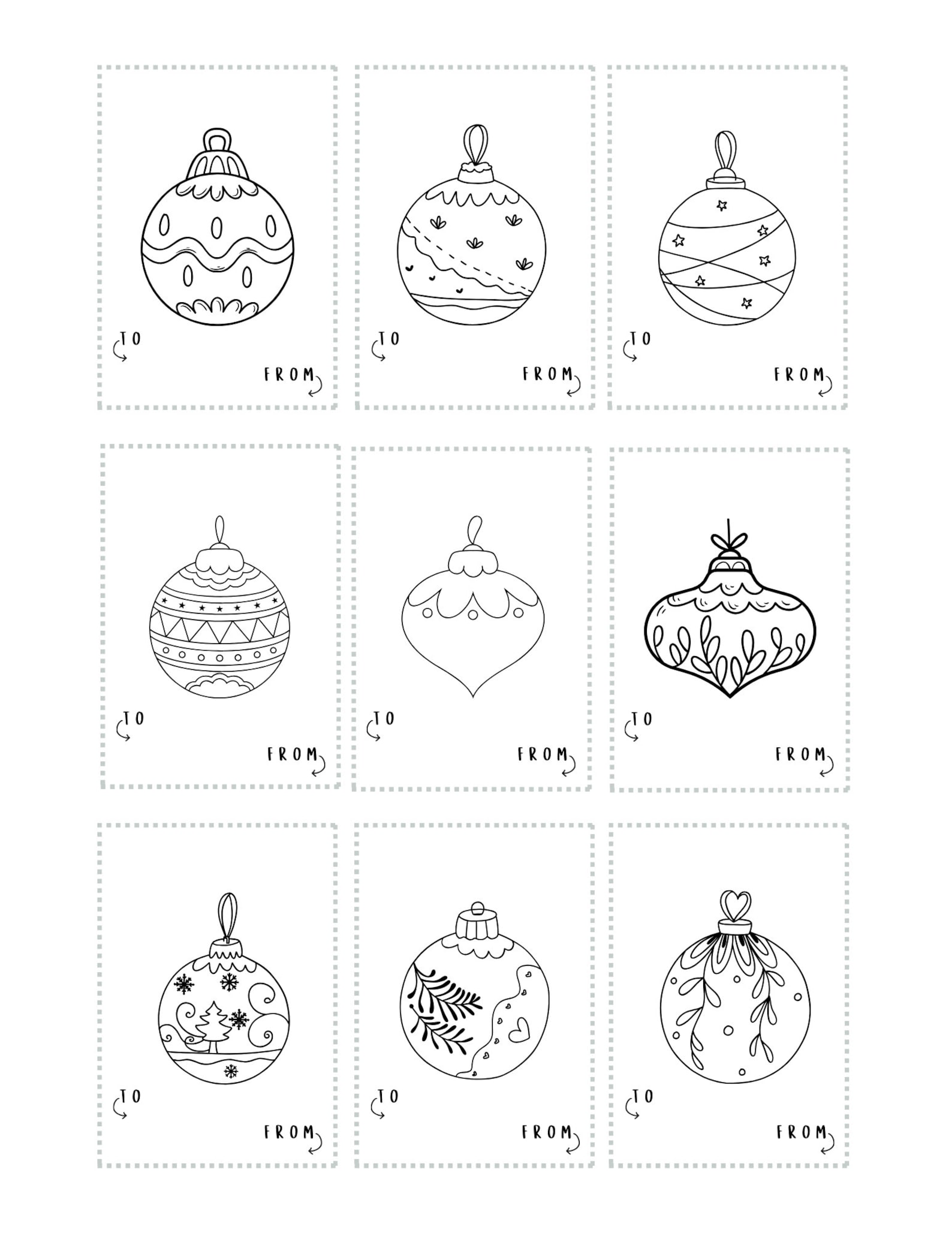 Printable Christmas Gift Tags, Coloring Gift Tags, Holiday Gift Tags - Etsy
