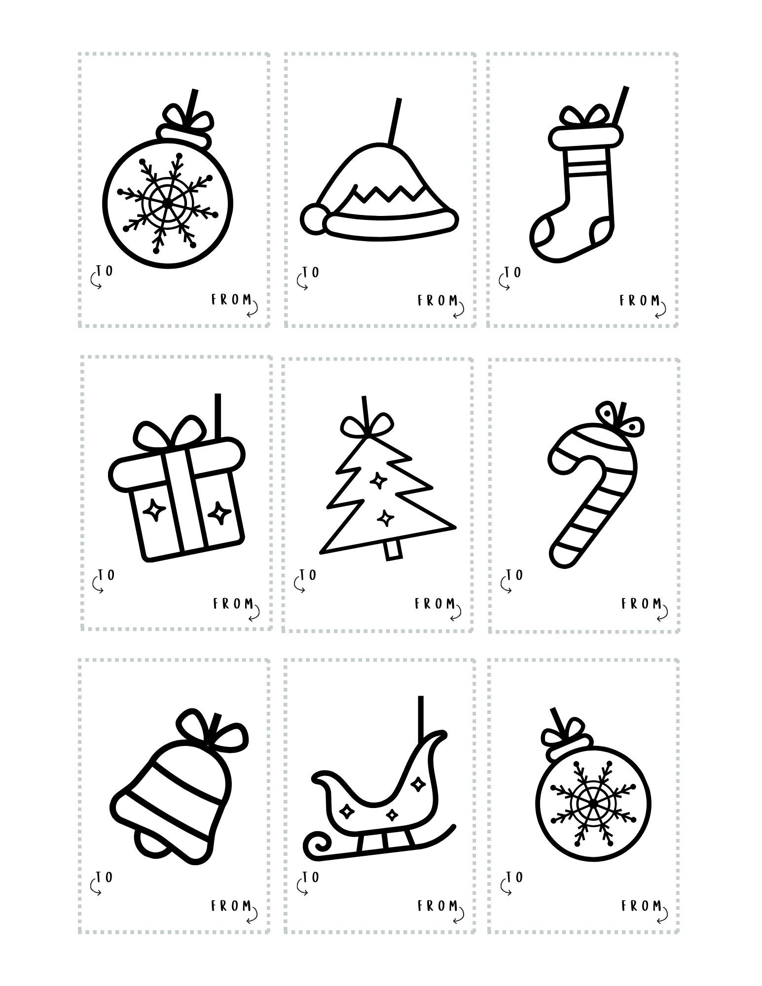 Printable Christmas Gift Tags, Coloring Gift Tags, Holiday Gift Tags - Etsy