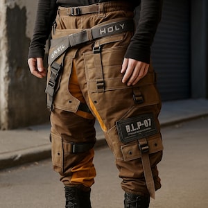 Ropa urbana táctica de carga Cyberpunk con correas y bolsillos utilitarios
