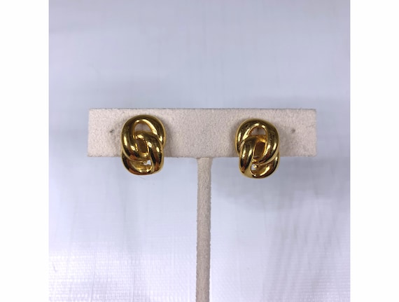 Napier Vintage Signed Gold Toned Double Link Knot… - image 1