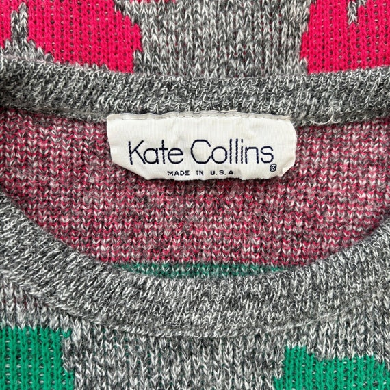 Kate Collins Womens Y2K Sweater Medium Floral Made USA 1990s 