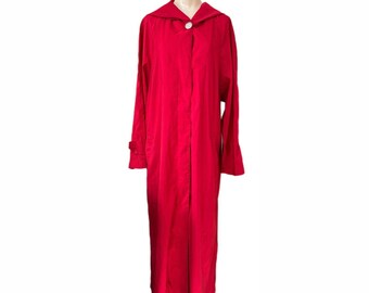 Forecaster Boston Womens Long Raincoat Size M Red Hood Union Made USA Vintage