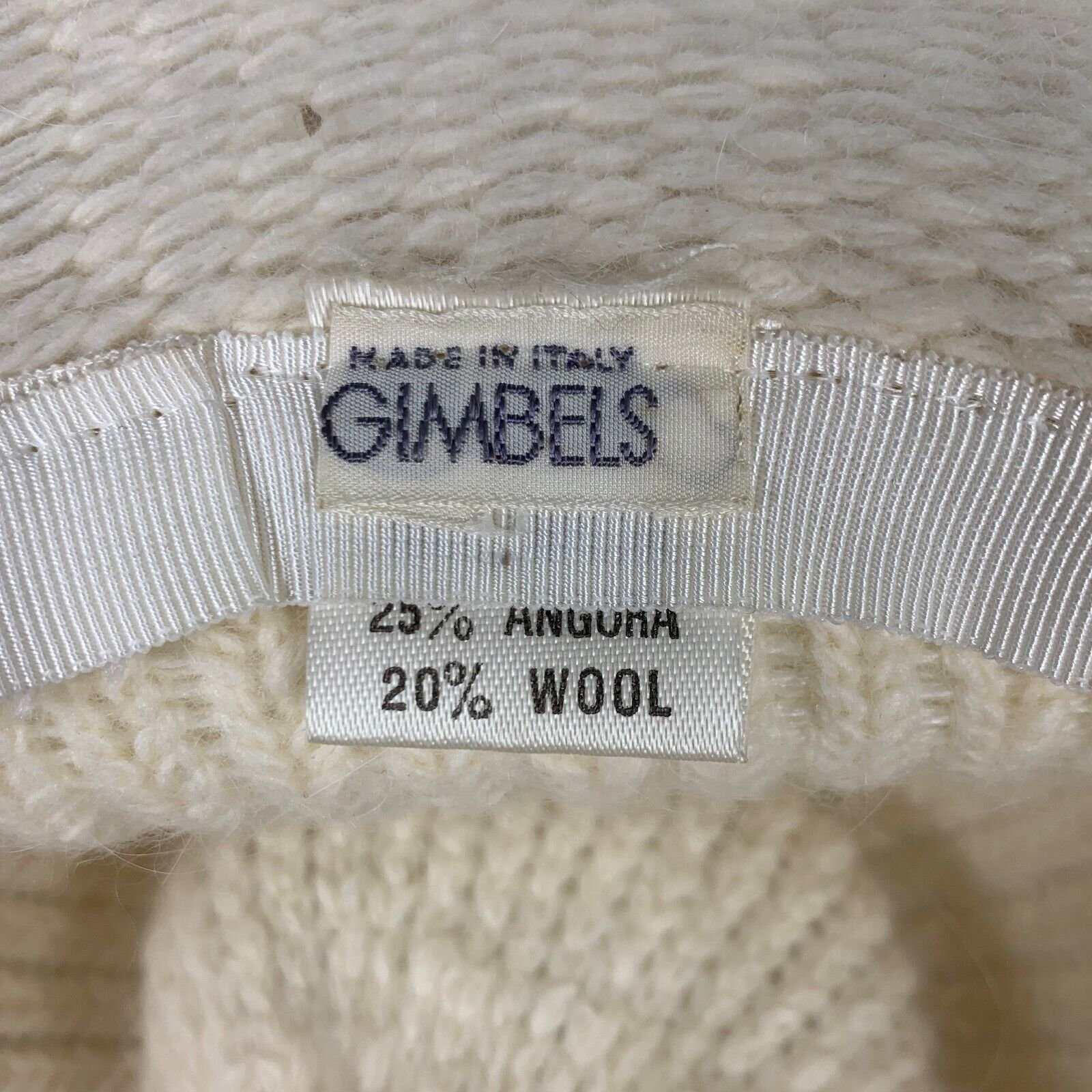 Vintage Womens Italian Angora Blend Hat Knit Wool Gimbels 