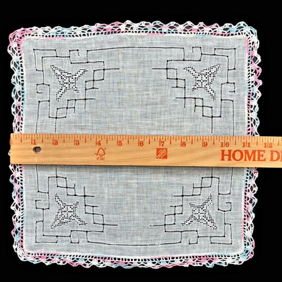 Pulled Thread Drawnwork Bridesmaid Handkerchief C… - image 3