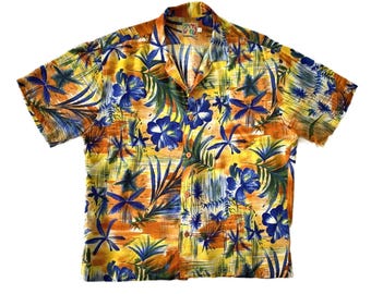 Jams World Mens Y2K Hawaiian Shirt Large Made USA Vintage Cruise Vacation Beach