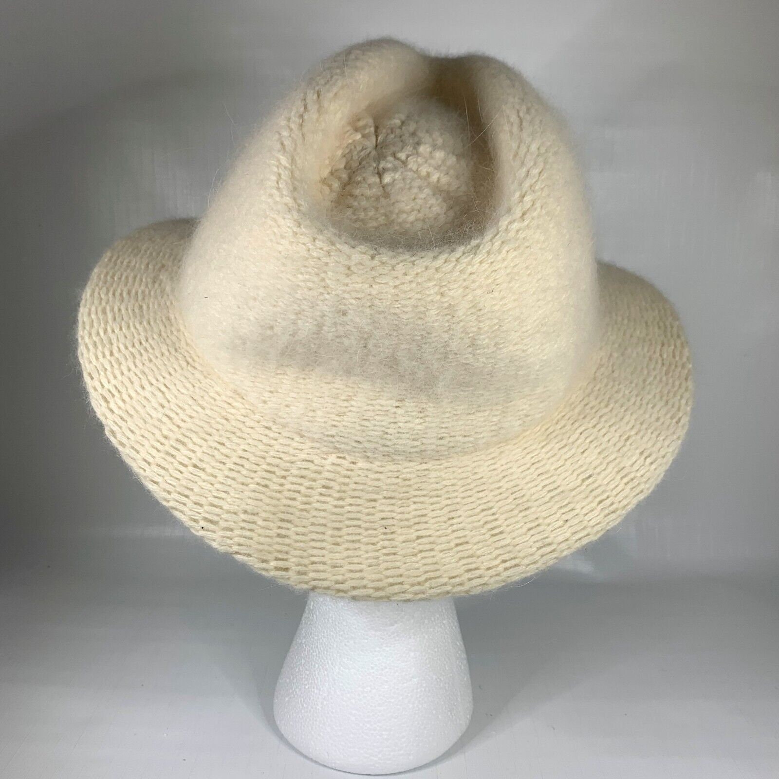 Vintage Womens Italian Angora Blend Hat Knit Wool Gimbels Fedora Preppy Vintage Womens Italian Angora Blend Hat Knit Wool Gimbels  main image 2
