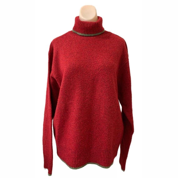 Lucky Brand, Lucky Brand Womens Preppy Lambswool Turtleneck Sweater Small Vintage Ski