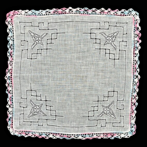 Pulled Thread Drawnwork Bridesmaid Handkerchief C… - image 5