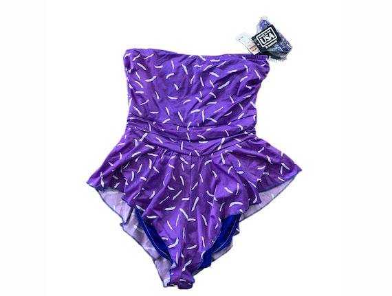 New Jantzen Purple Strapless Strap Swimdress Swim… - image 1