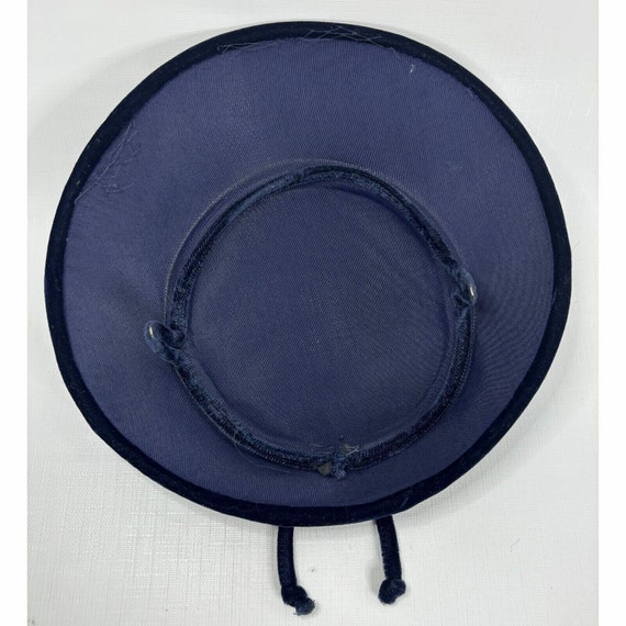 1950s Navy Platter Saucer Hat Pancake Velvet Bow … - image 5