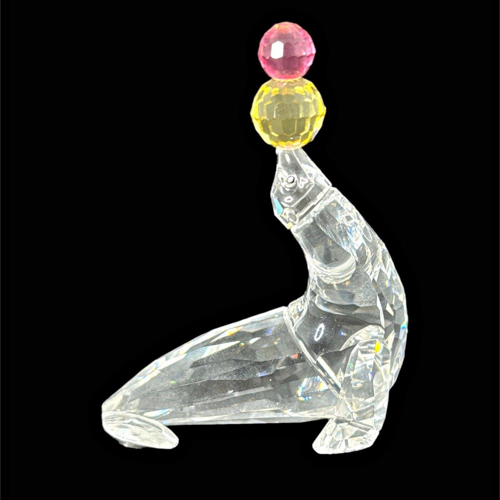 Swarovski Crystal Playing Seal Figurine Juggling Balancing Ball