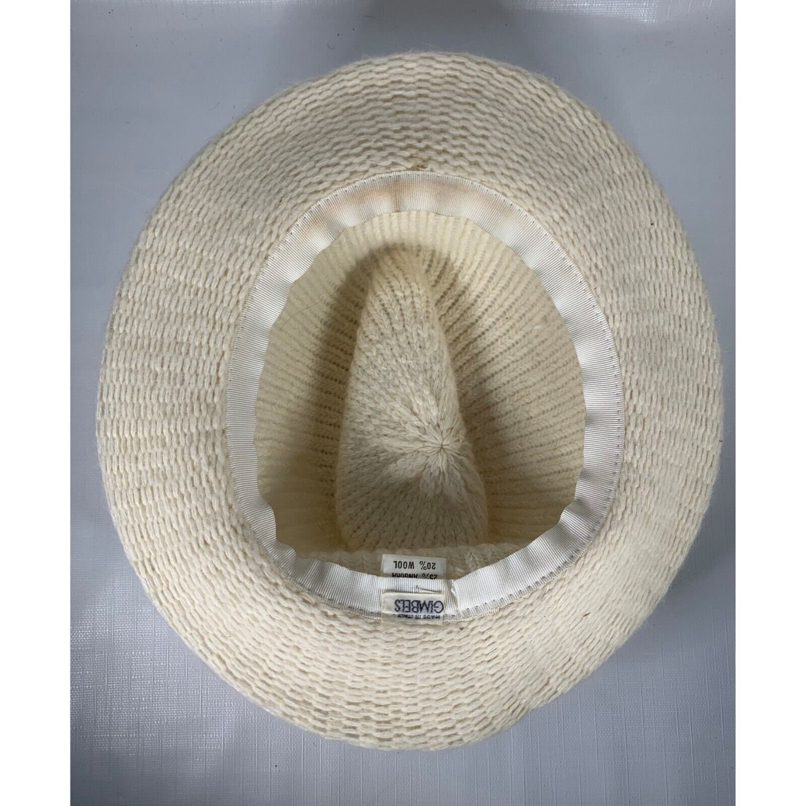 Vintage Womens Italian Angora Blend Hat Knit Wool Gimbels  display picture 1