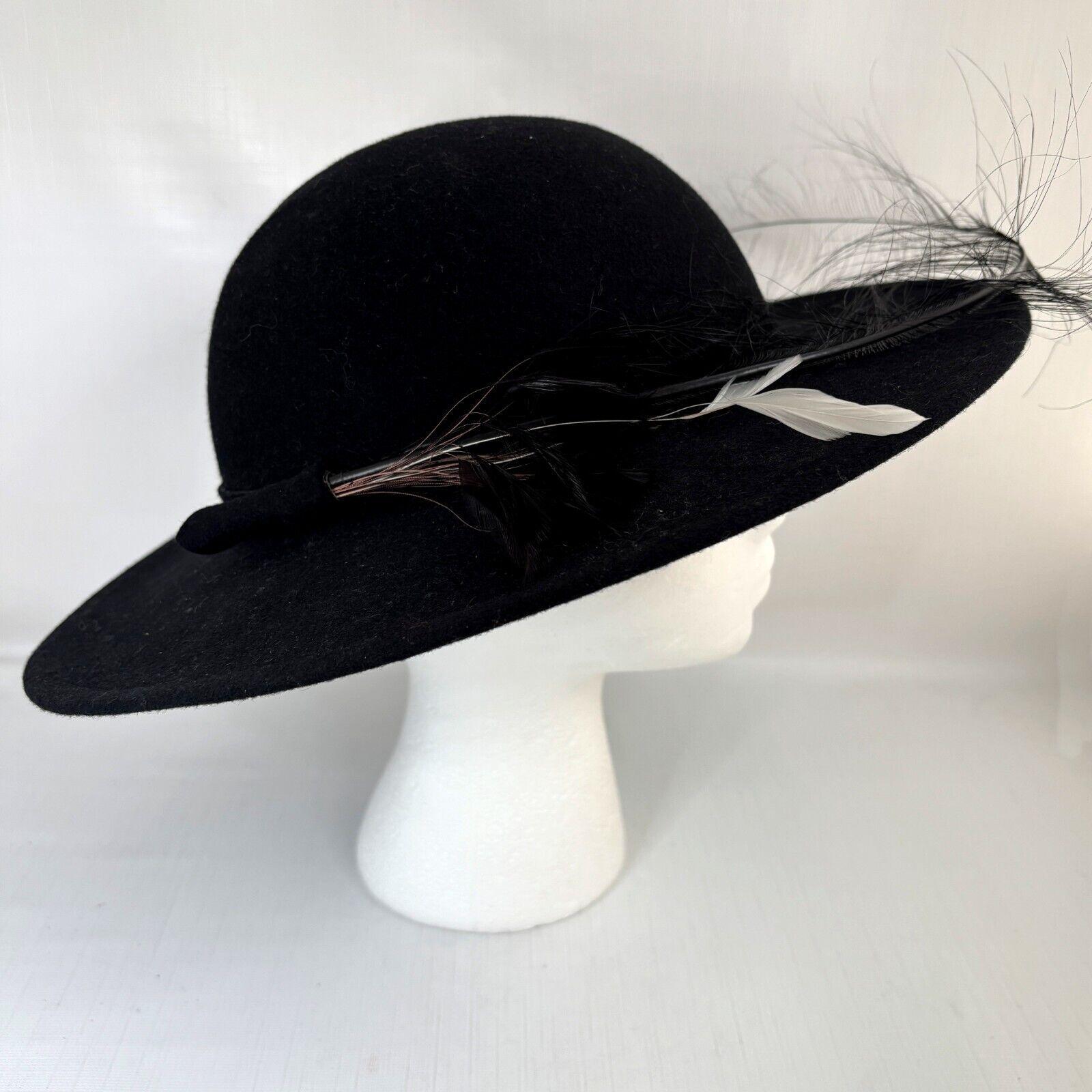 Betmar Wide Brim Wool Hat Church Chic Neiman Marcus Union 