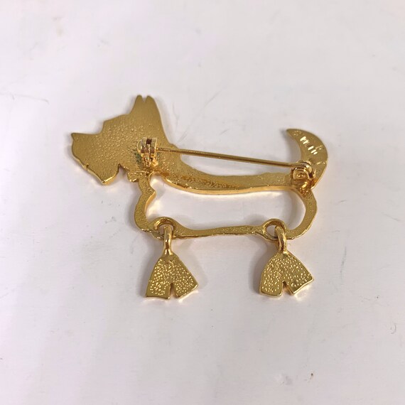 Broche Vintage Chien Scottish Terrier - Métal Doré - Années 80/90 - Occasion