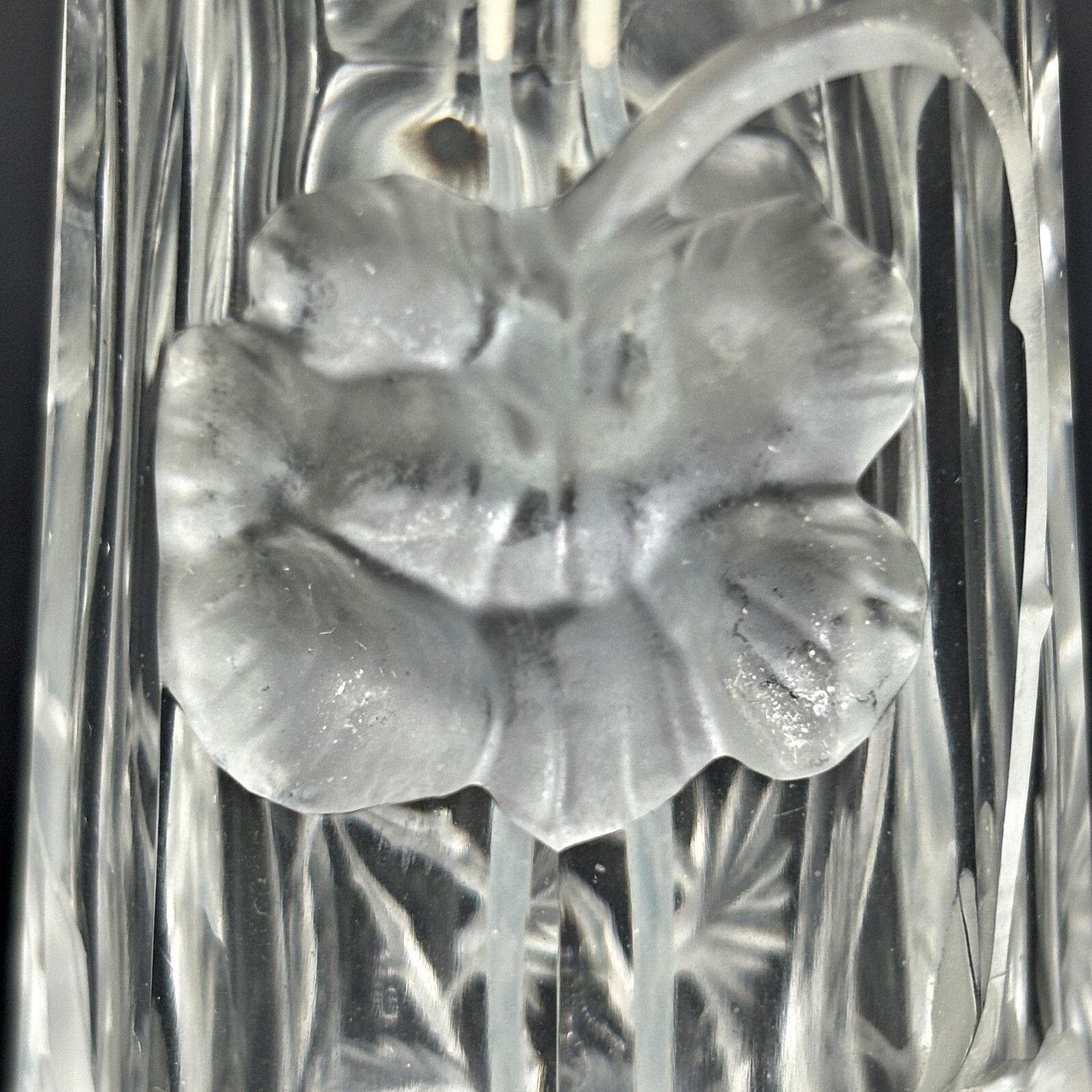 Moser Atomizer Perfume Bottle Intaglio Cut Floral Clear Glass