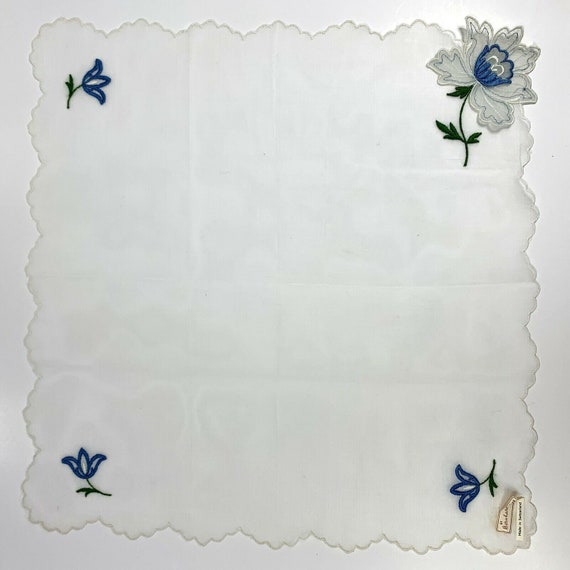 Bernard Wolf Embroidered Applique Handkerchief Vt… - image 1