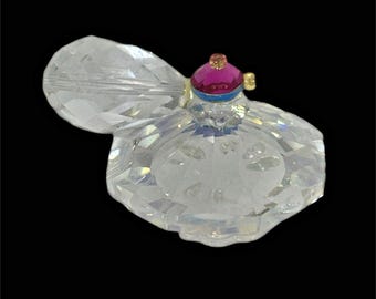 Vintage 90s Crystal Perfume Atomizer Miniature Figurine Colorful Fantasy Collect