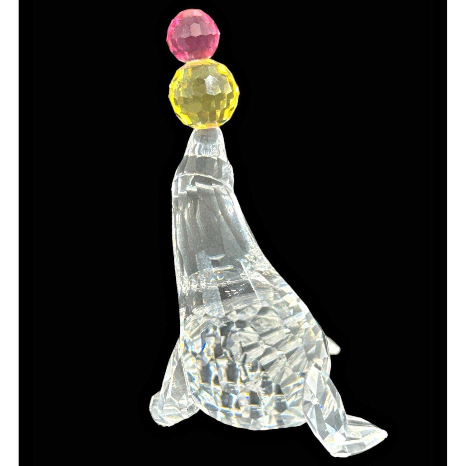 Swarovski Crystal Playing Seal Figurine Juggling Balancing Ball