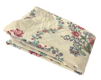 Vintage Cannon Twin Flat Sheet Floral Shabby Cottage Farmhouse